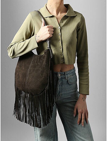 Sac porté épaule velvet cuir milano cuir de vachette
