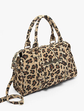 Sac Porté Épaule Velvet Leopardo Cuir Milano Cuir De Vachette