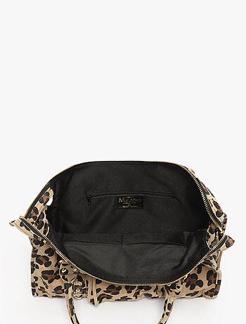 Sac Porté Épaule Velvet Leopardo Cuir Milano Cuir De Vachette