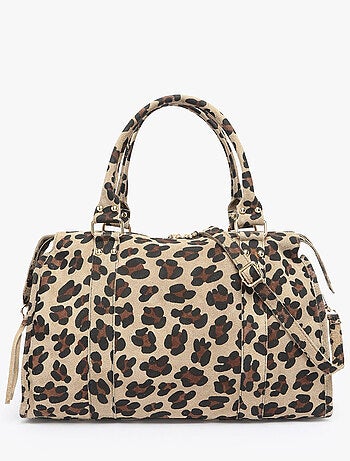 Sac Porté Épaule Velvet Leopardo Cuir Milano Cuir De Vachette
