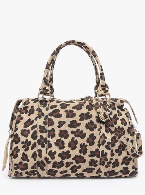 Sac Porté Épaule Velvet Leopardo Cuir Milano Cuir De Vachette - Kiabi