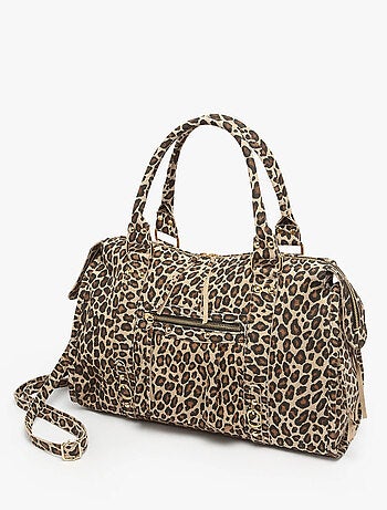 Sac Porté Épaule Velvet Leopardo Cuir Milano Cuir De Vachette