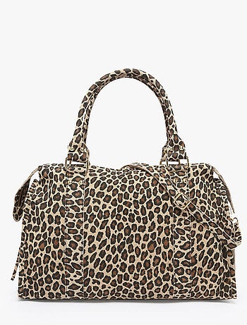 Sac Porté Épaule Velvet Leopardo Cuir Milano Cuir De Vachette