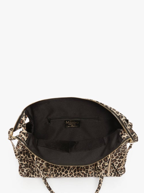 Sac Porté Épaule Velvet Leopardo Cuir Milano Cuir De Vachette - Kiabi