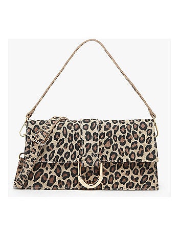 Sac Porté Épaule Velvet Leopardo Cuir Milano Cuir De Vachette