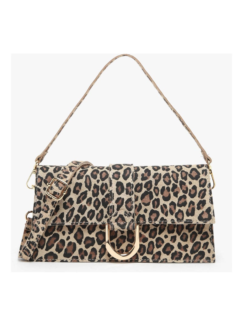 Sac En Cuir Véritable Taupe Accessoires & Daz - Porté Épaule Ou Bandoulière - Neuf Avec Étiquettes