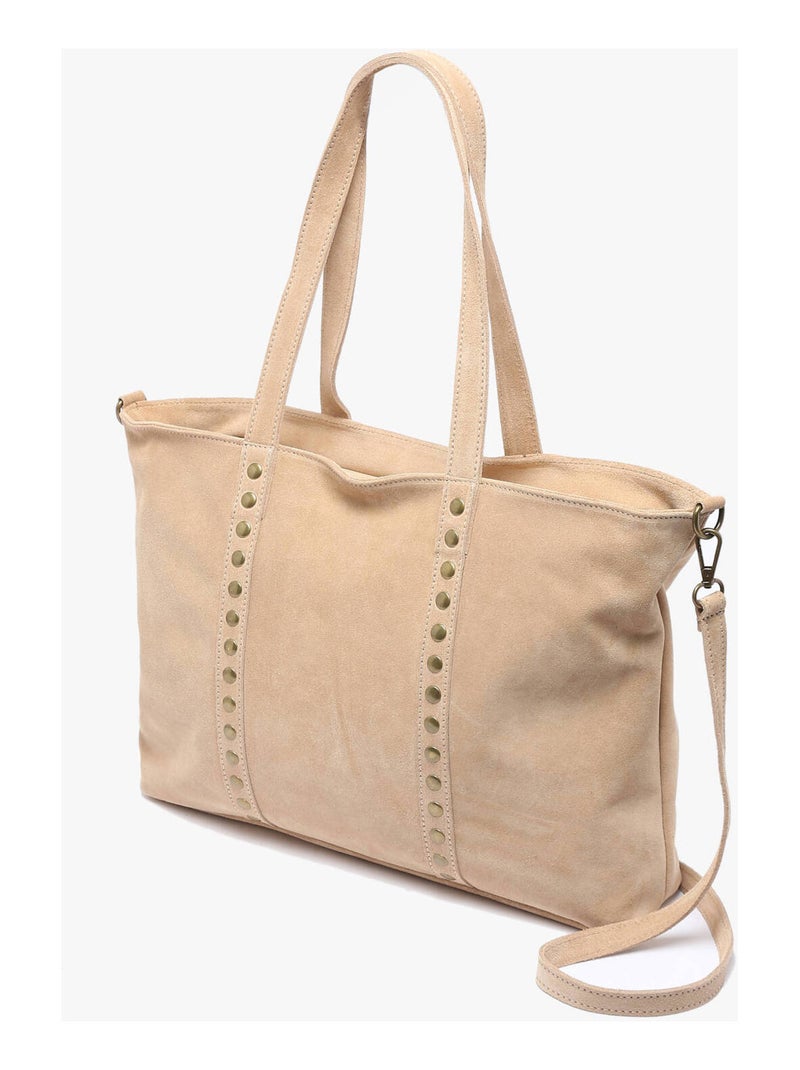 Sac Porté Épaule Velvet Milano Cuir De Vachette Marron noisette - Kiabi