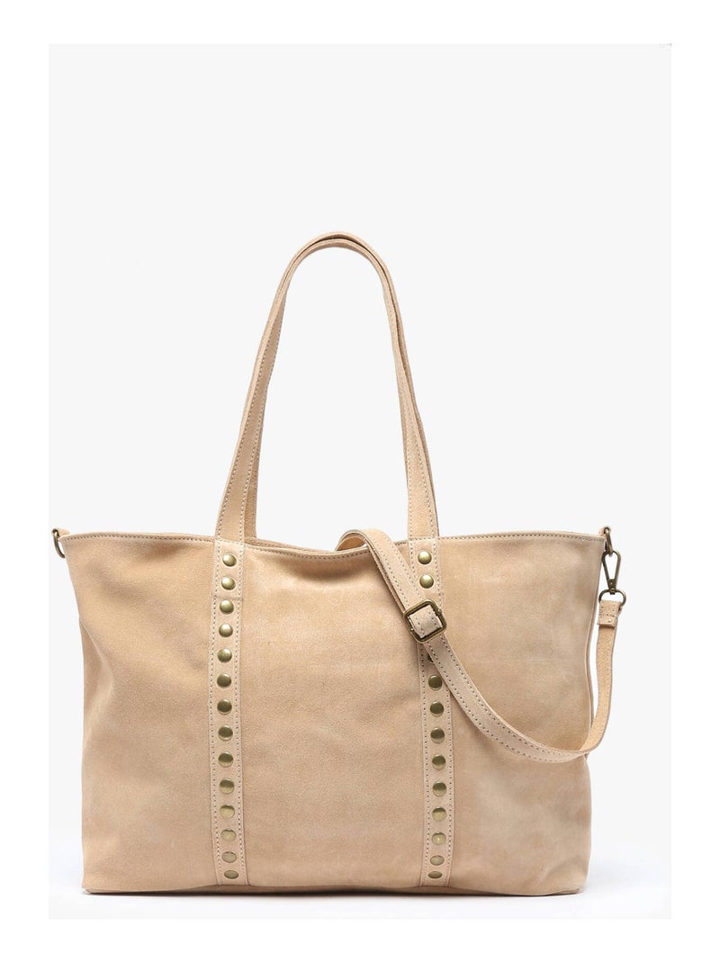 Sac Porté Épaule Velvet Milano Cuir De Vachette Marron noisette - Kiabi