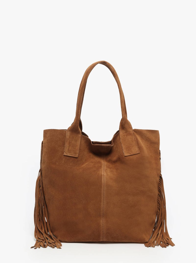 Sac Porté Épaule Velvet Milano Cuir De Vachette Marron tabac - Kiabi