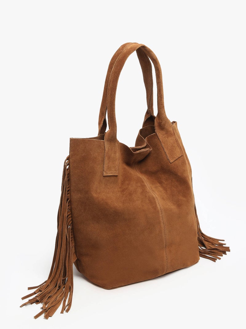 Sac Porté Épaule Velvet Milano Cuir De Vachette Marron tabac - Kiabi