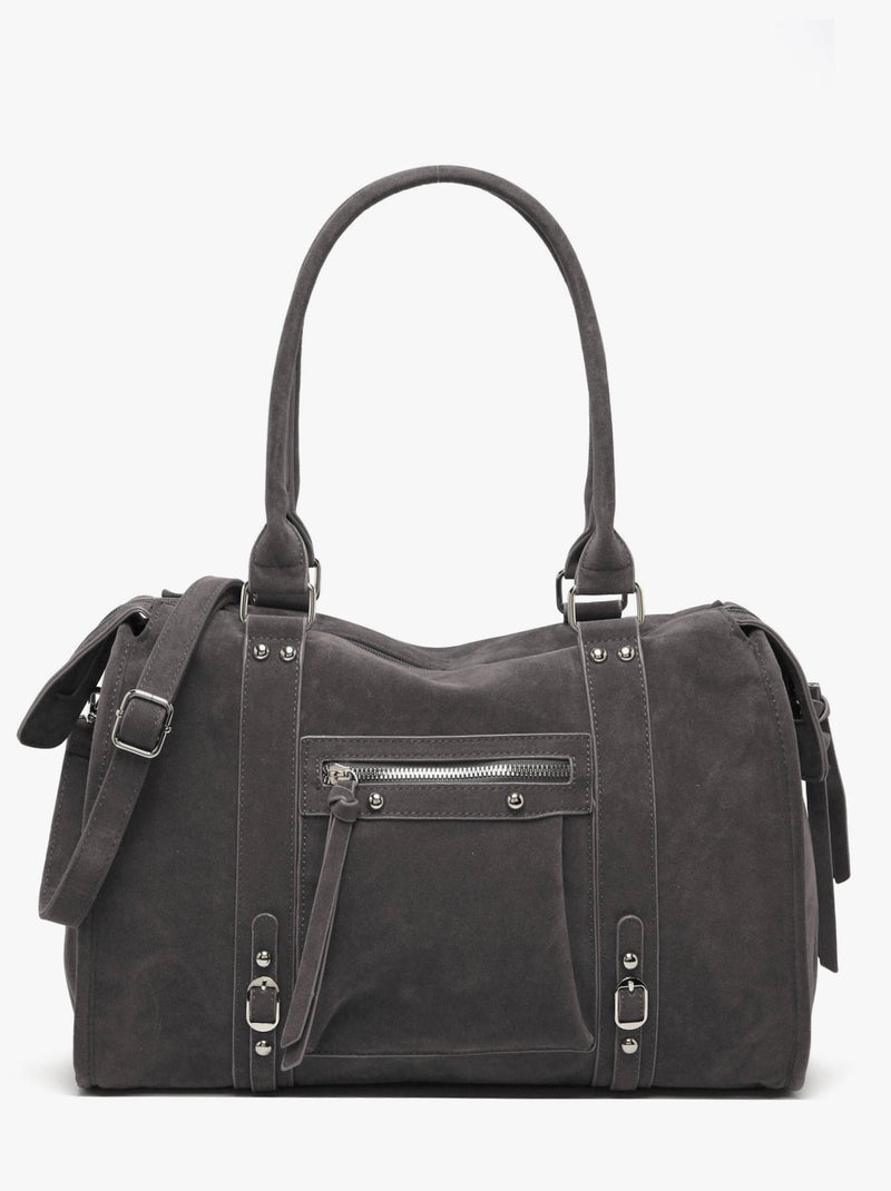 Sac Porté Épaule Velvet Miniprix Toile Enduite Gris - Kiabi