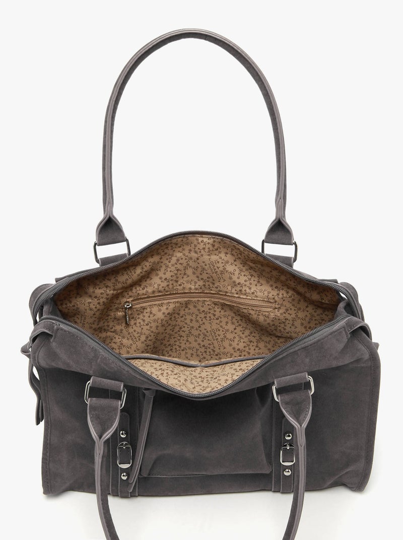 Sac Porté Épaule Velvet Miniprix Toile Enduite Gris - Kiabi