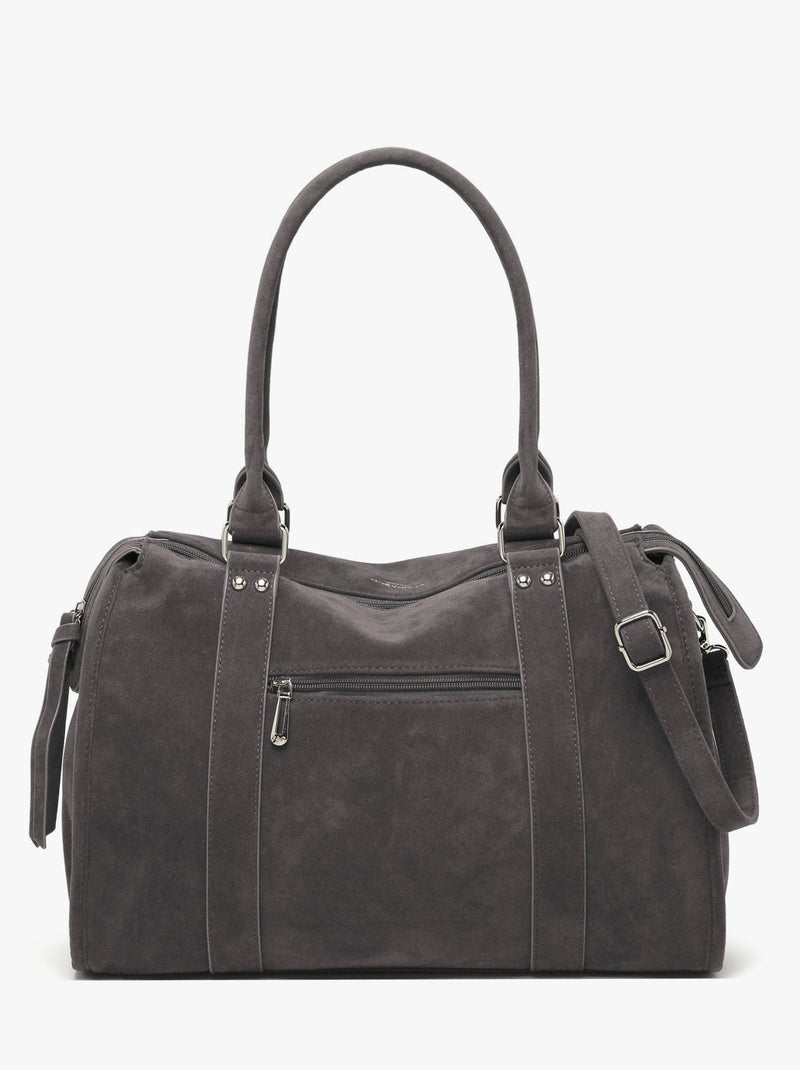 Sac Porté Épaule Velvet Miniprix Toile Enduite Gris - Kiabi