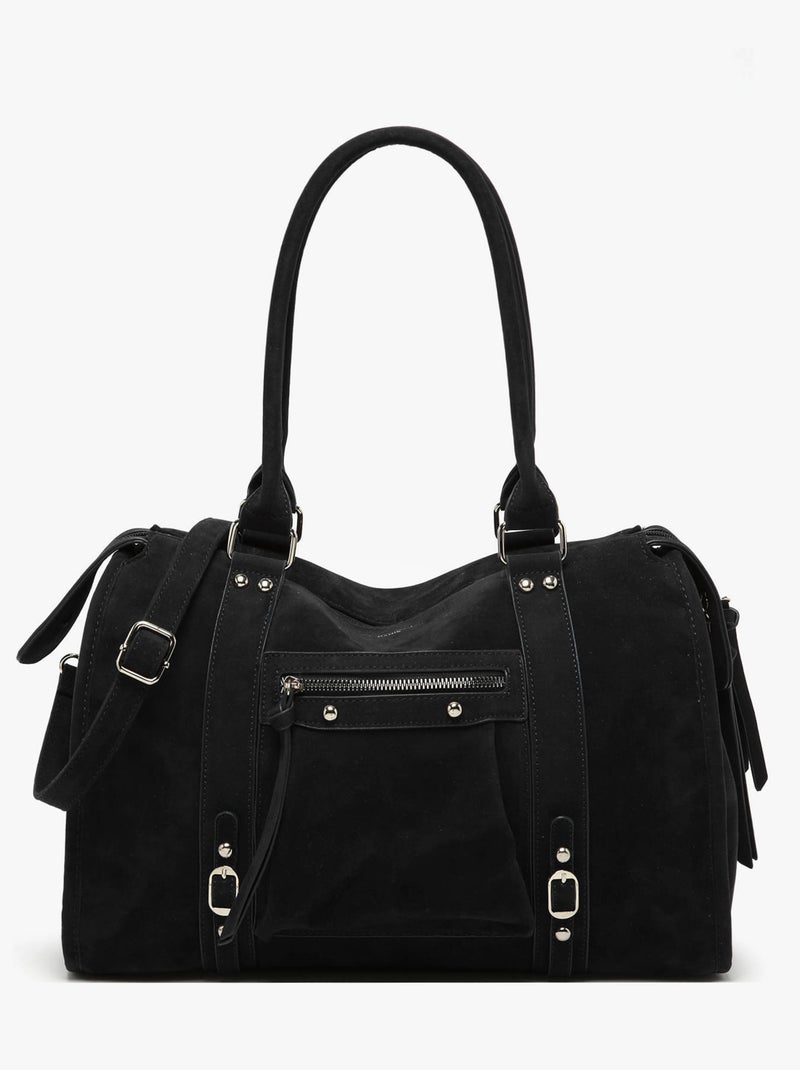 Sac Porté Épaule Velvet Miniprix Toile Enduite Noir Noir - Kiabi