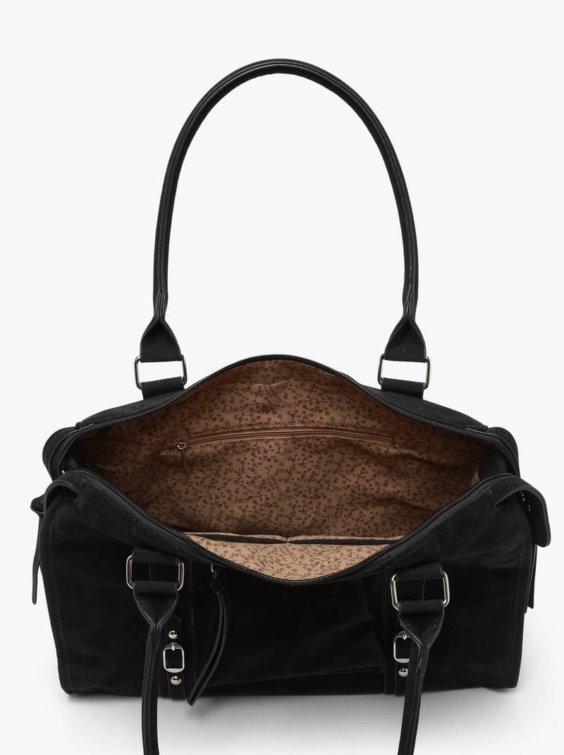 Sac Porté Épaule Velvet Miniprix Toile Enduite Noir Noir - Kiabi