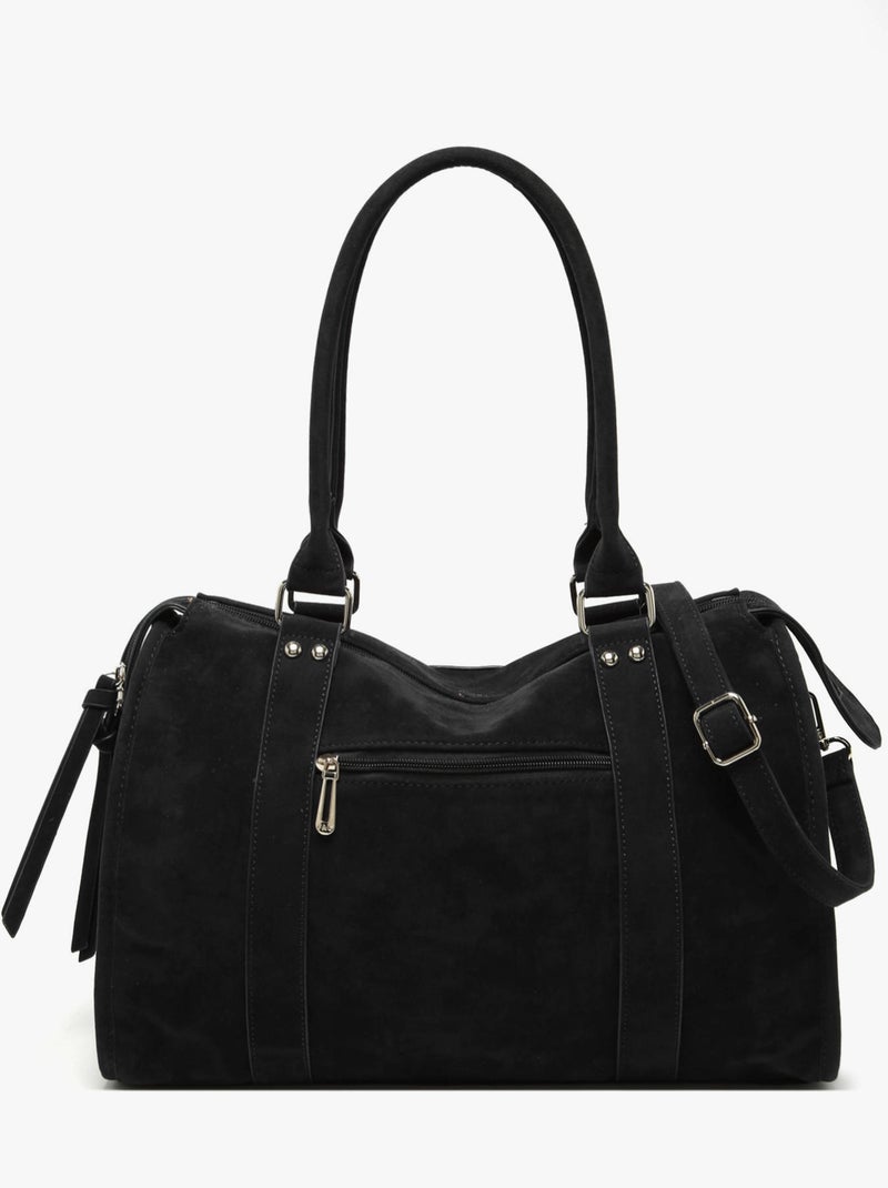 Sac Porté Épaule Velvet Miniprix Toile Enduite Noir Noir - Kiabi