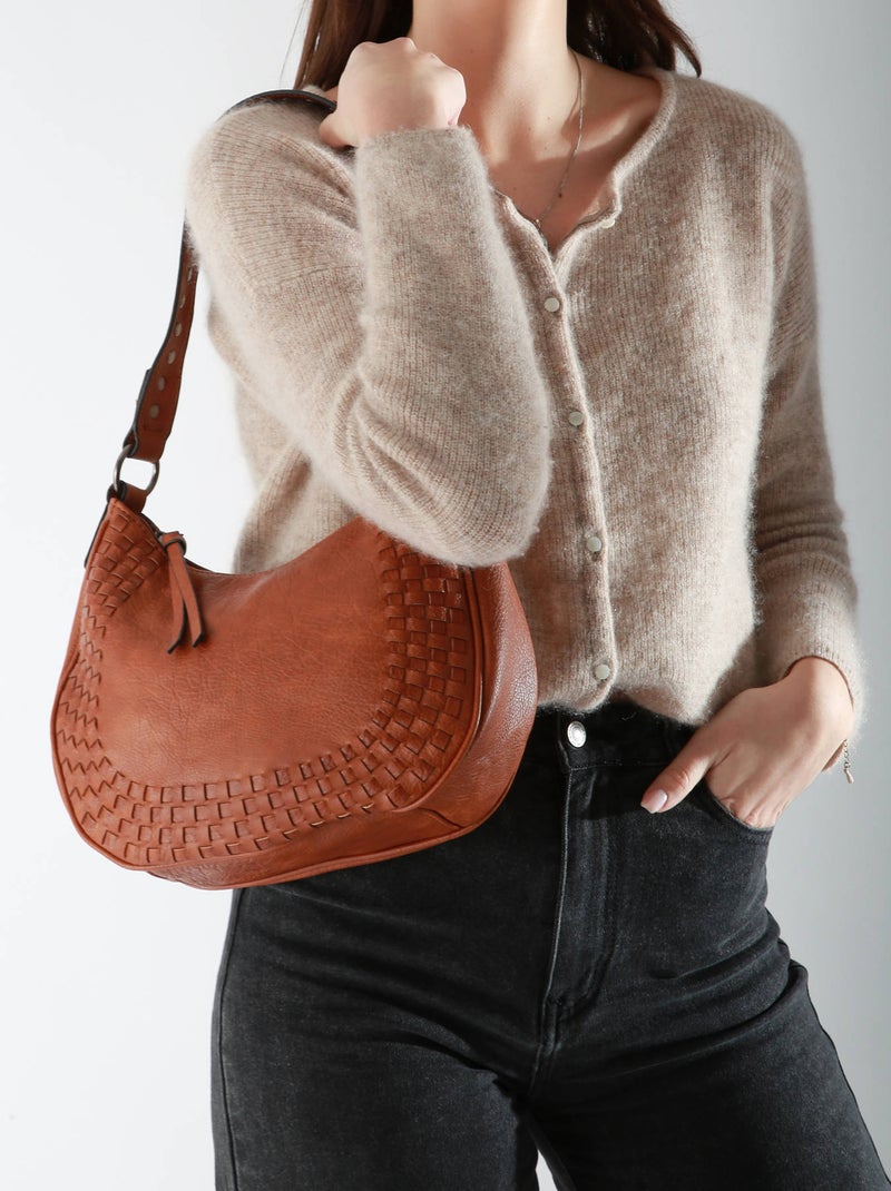 Sac Porté Épaule Winter Tresse Miniprix Toile Enduite Camel - Kiabi