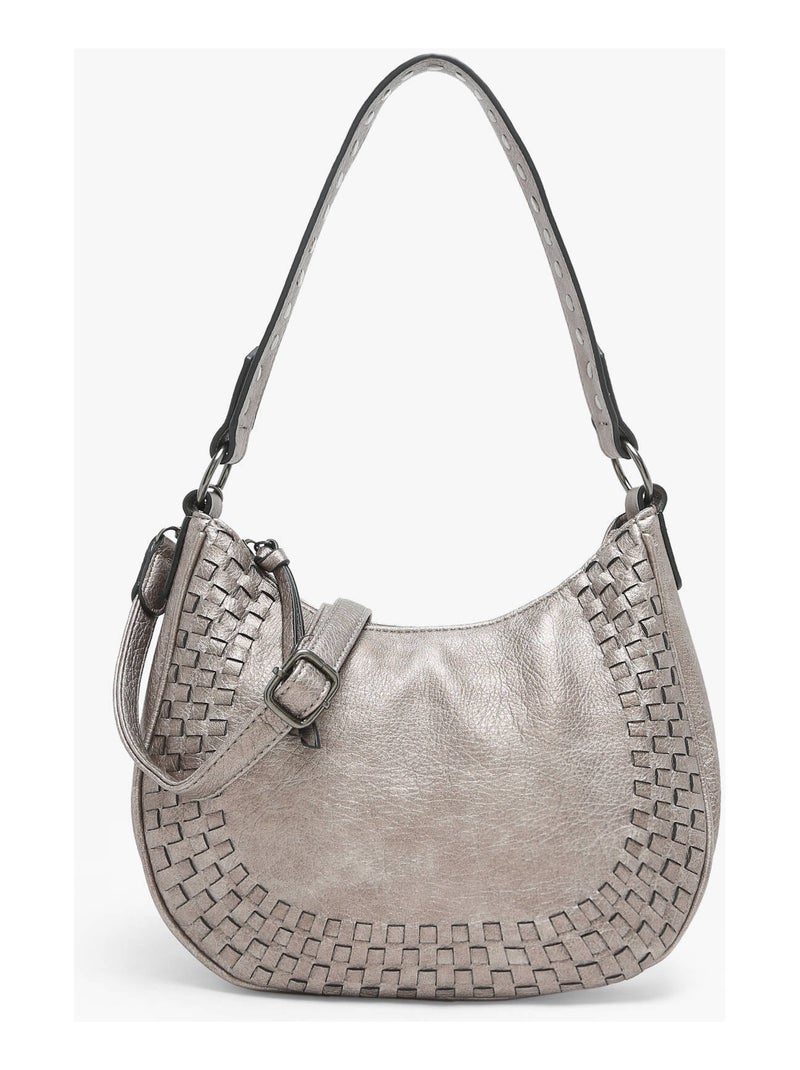 Sac Porté Épaule Winter Tresse Miniprix Toile Enduite Gris foncé - Kiabi