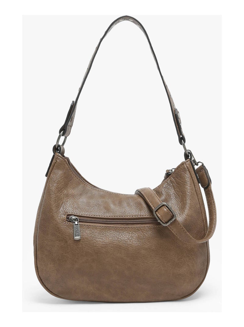 Sac Porté Épaule Winter Tresse Miniprix Toile Enduite Taupe - Kiabi