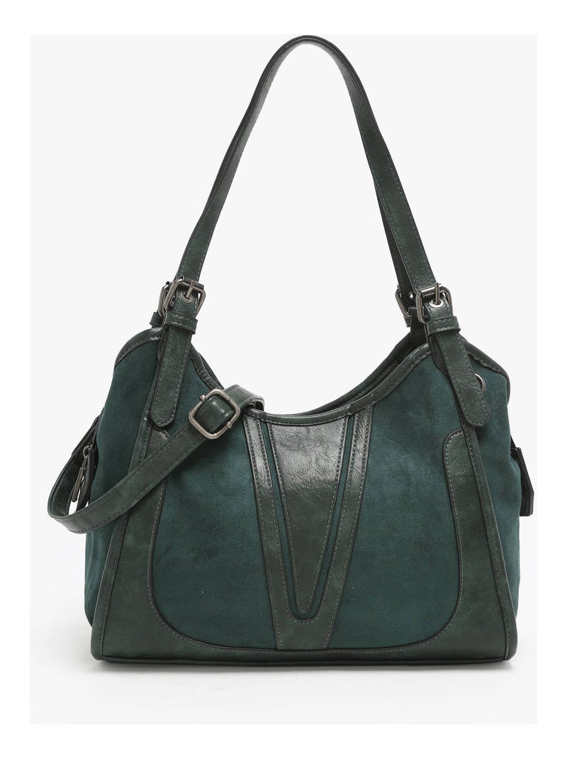 Sac Porté Épaule Winter Velvet Miniprix Toile Enduite Blanc Vert - Kiabi