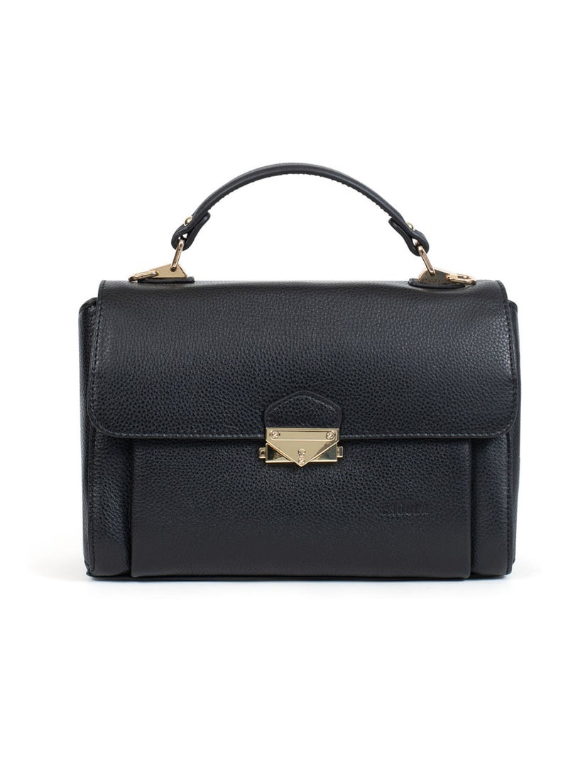 Sac porté main 1 poignée - Cuir - FAGOLA Noir - Kiabi