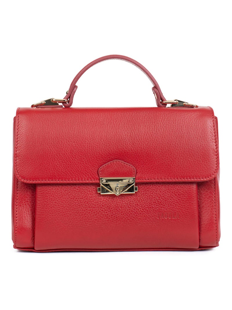 Sac porté main 1 poignée - Cuir - FAGOLA Rouge foncé - Kiabi