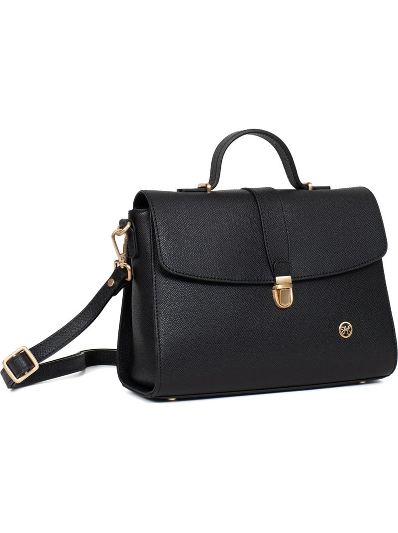 Sac porté main 1 poignée  cuir aude hexagona Noir - Kiabi