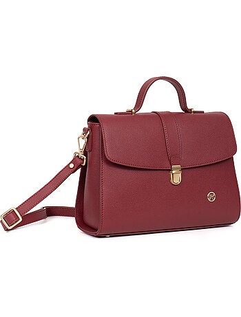 Sac porté main 1 poignée cuir aude hexagona