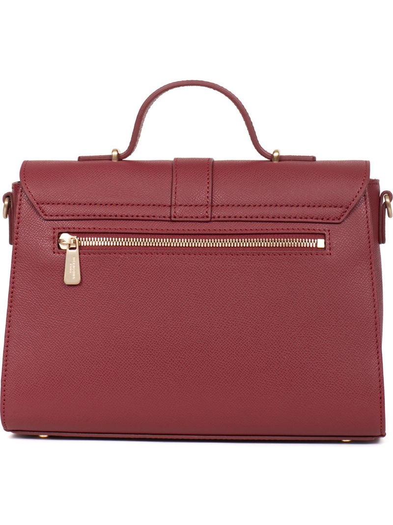 Sac porté main 1 poignée  cuir aude hexagona Rouge carmin - Kiabi