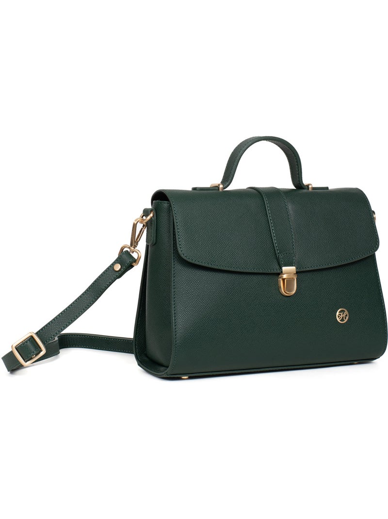 Sac porté main 1 poignée  cuir aude hexagona Vert foncé - Kiabi
