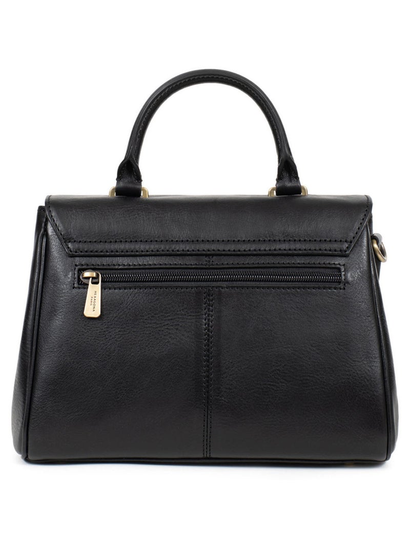 Sac porté main 1 poignée  cuir jeanne hexagona Noir - Kiabi