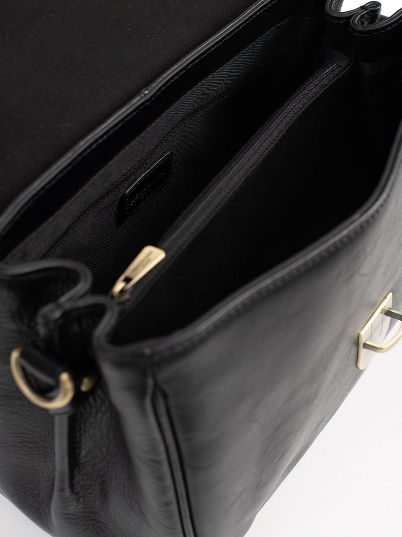 Sac porté main 1 poignée  cuir jeanne hexagona Noir - Kiabi