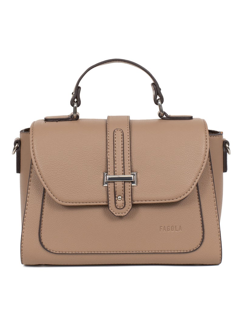 Sac porté main 1 poignée Stella Femme Taupe - Kiabi