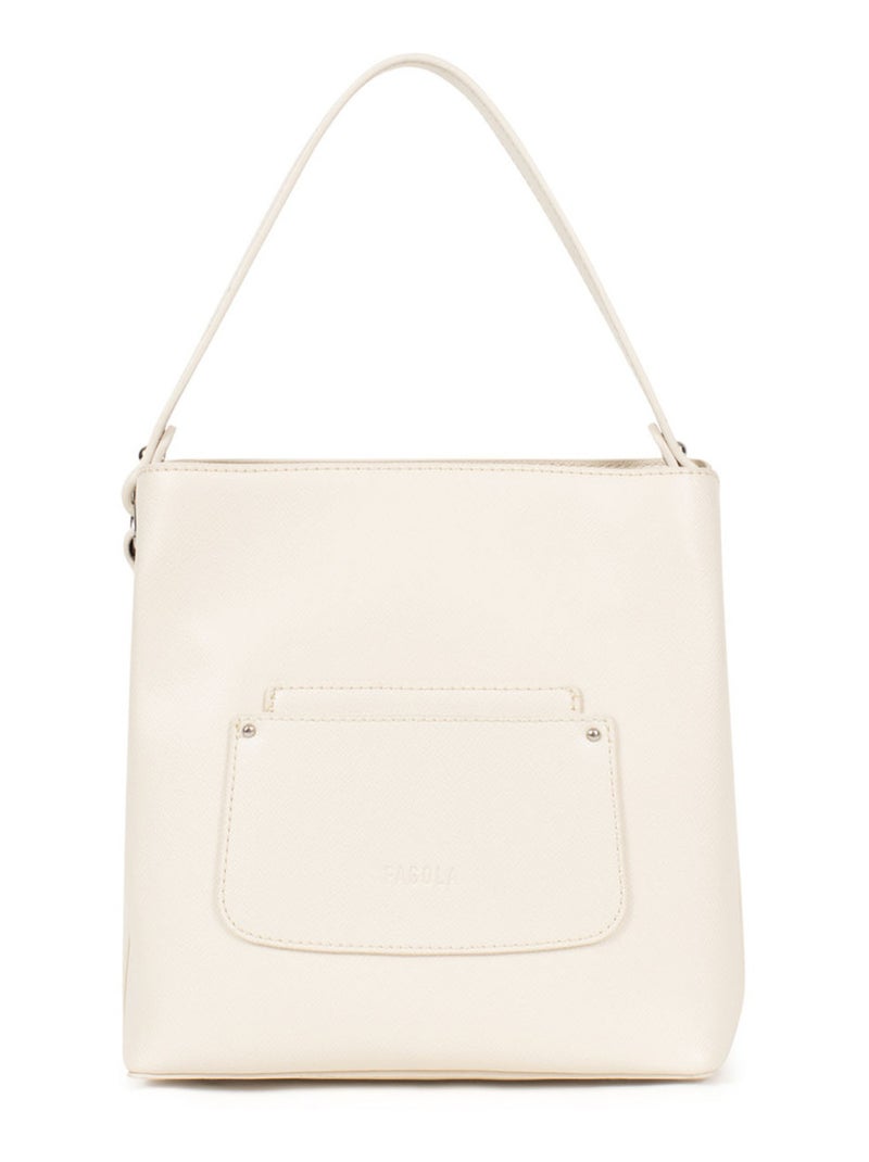 Sac porté main 1 poignée Tessa Femme Ivoire - Kiabi