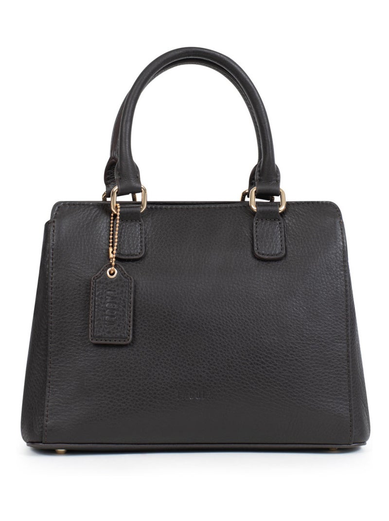 Sac porté main 2 poignées - Cuir - FAGOLA Marron foncé - Kiabi