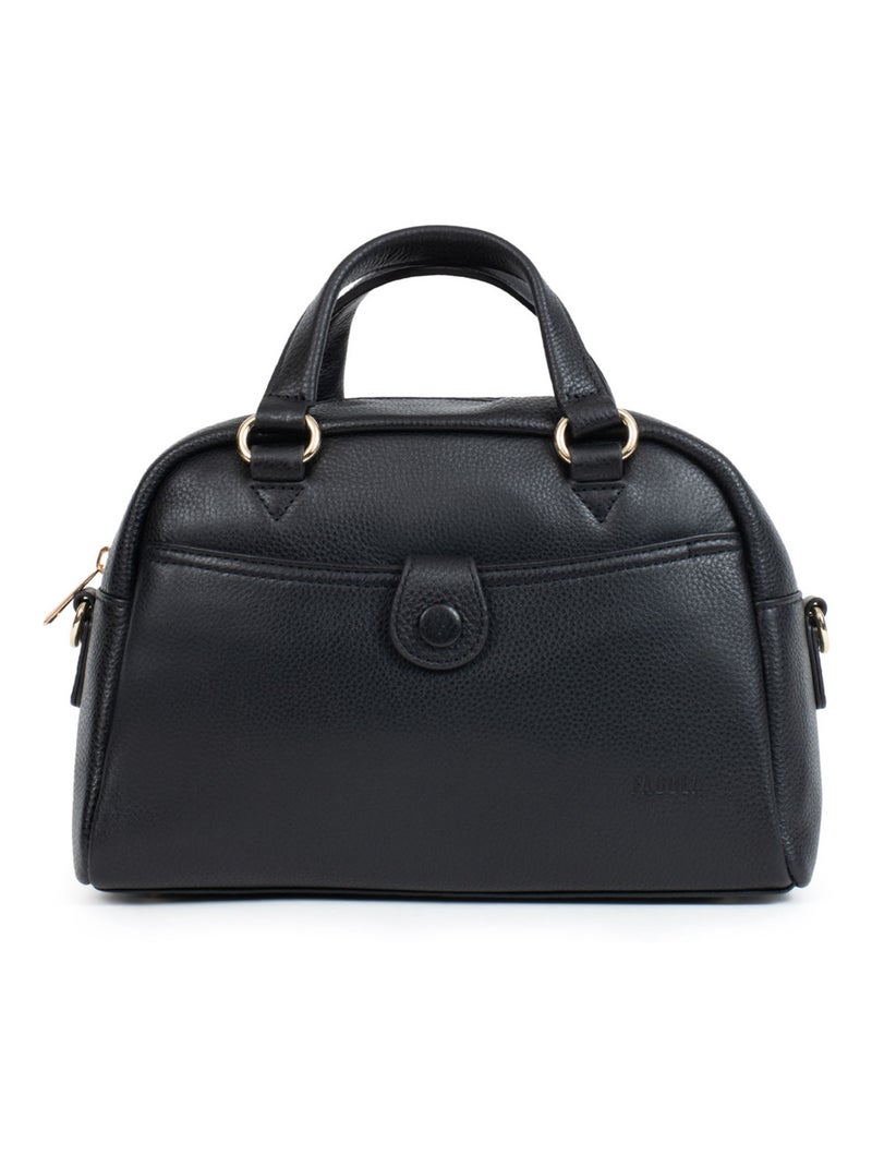 Sac porté main 2 poignées - Cuir Noir - Kiabi