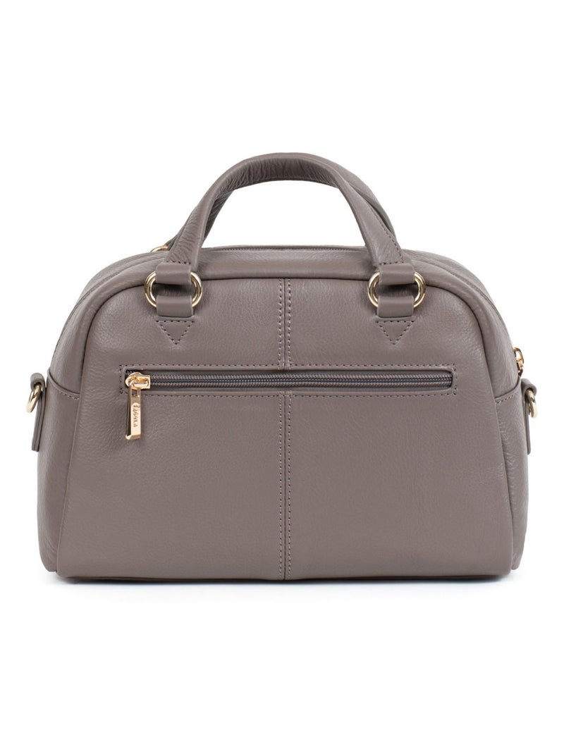 Sac porté main 2 poignées - Cuir Nos intemporels d'automne  | FAGOLA Taupe - Kiabi