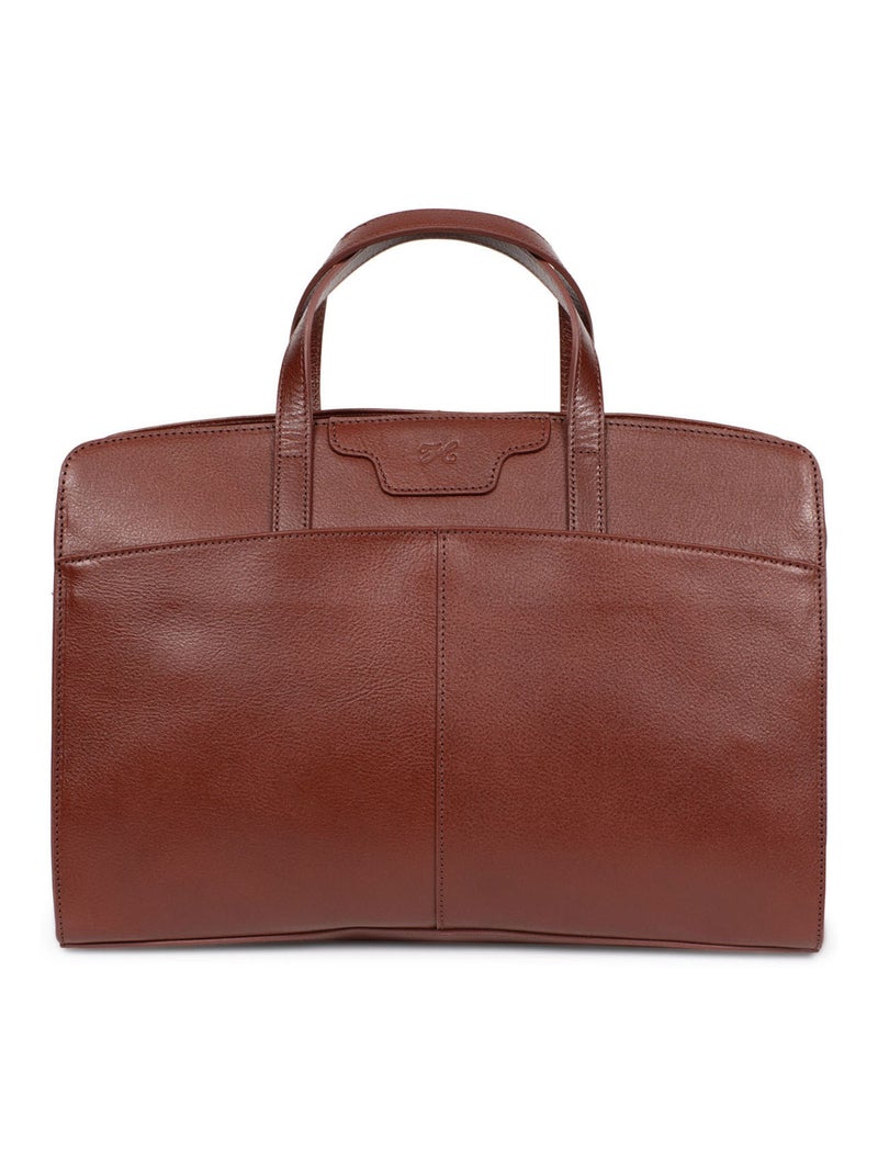 Sac porté main 2 poignées  A4  Cuir BASTILLE Marron - Kiabi