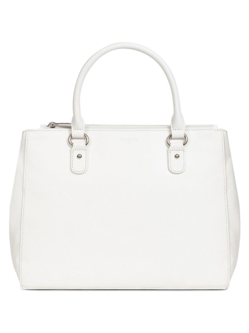 Sac porté main 2 poignées  A4  Cuir CONFORT Blanc - Kiabi