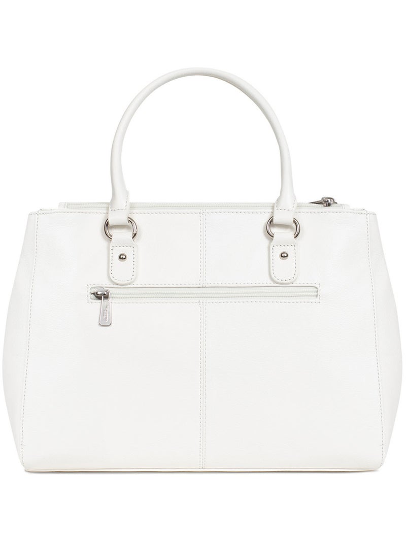 Sac porté main 2 poignées  A4  Cuir CONFORT Blanc - Kiabi