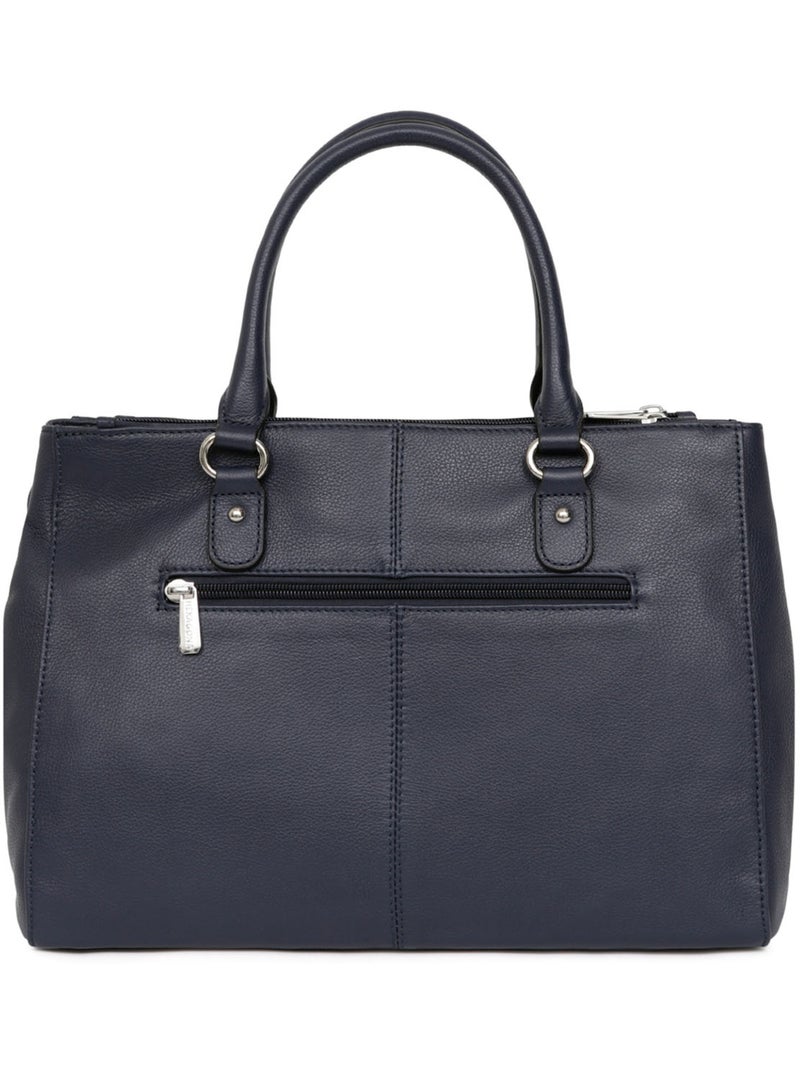 Sac porté main 2 poignées  a4  cuir confort hexagona Bleu marine - Kiabi