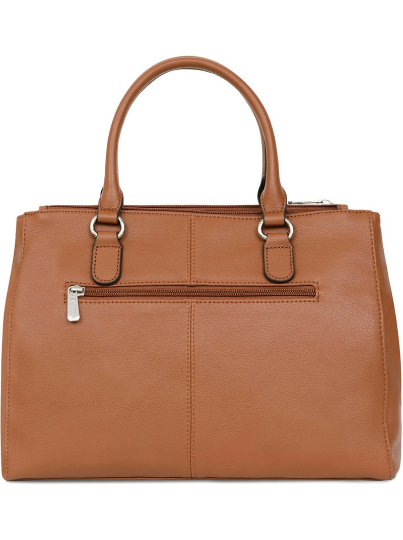 Sac porté main 2 poignées  a4  cuir confort hexagona Marron clair - Kiabi
