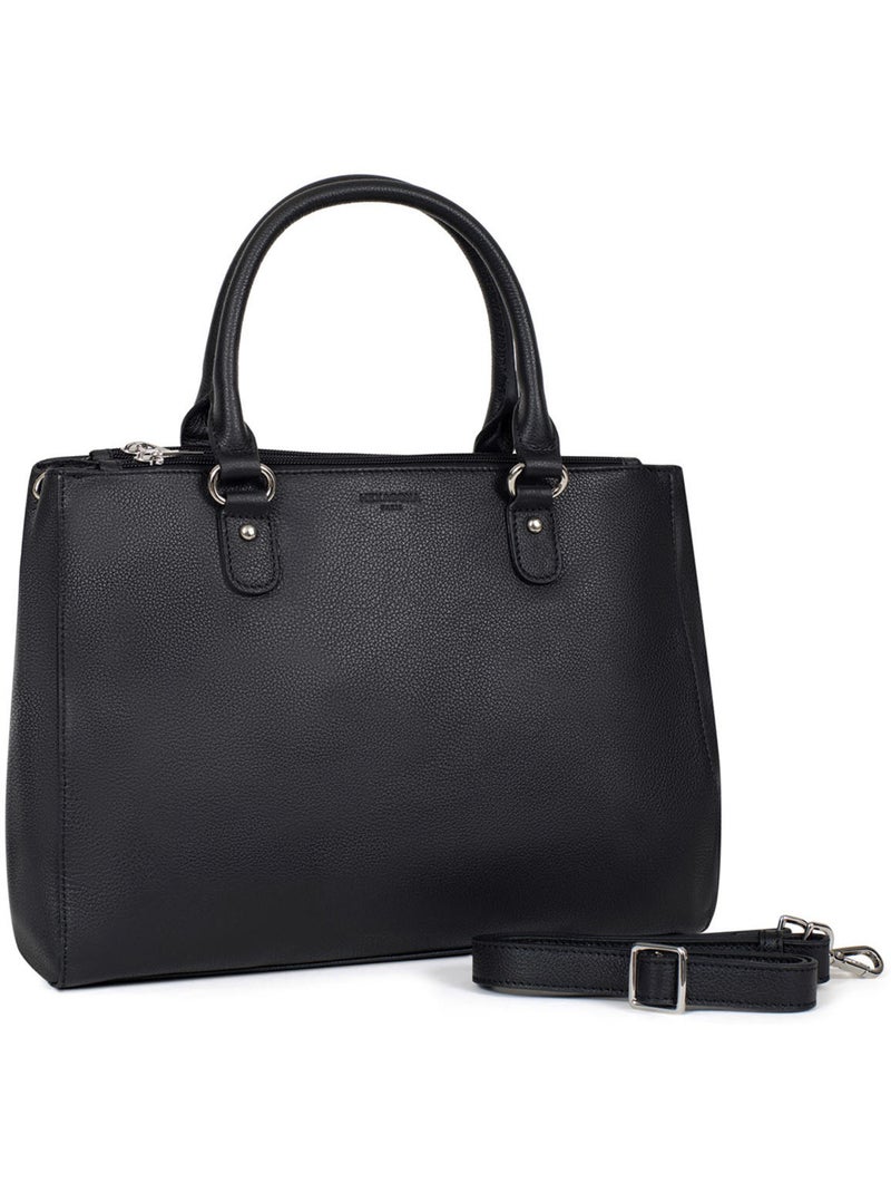 Sac porté main 2 poignées  a4  cuir confort hexagona Noir - Kiabi
