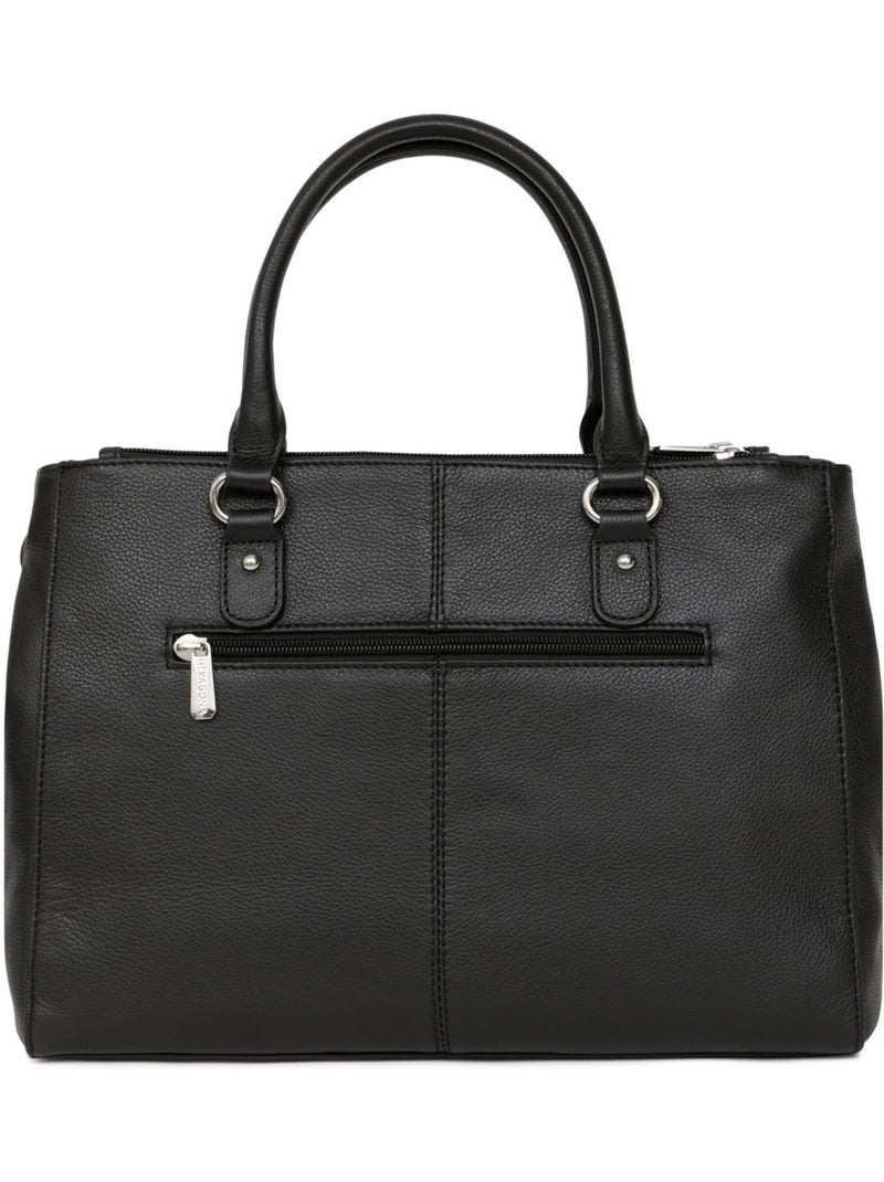 Sac porté main 2 poignées  a4  cuir confort hexagona Noir - Kiabi
