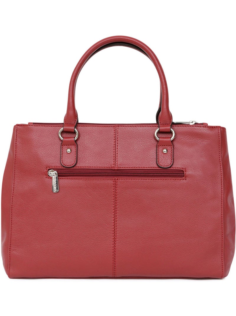 Sac porté main 2 poignées  a4  cuir confort hexagona Rouge foncé - Kiabi