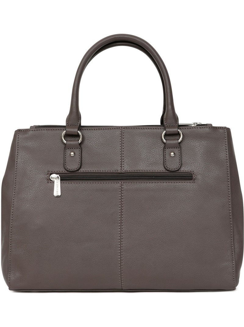 Sac porté main 2 poignées  a4  cuir confort hexagona Taupe - Kiabi