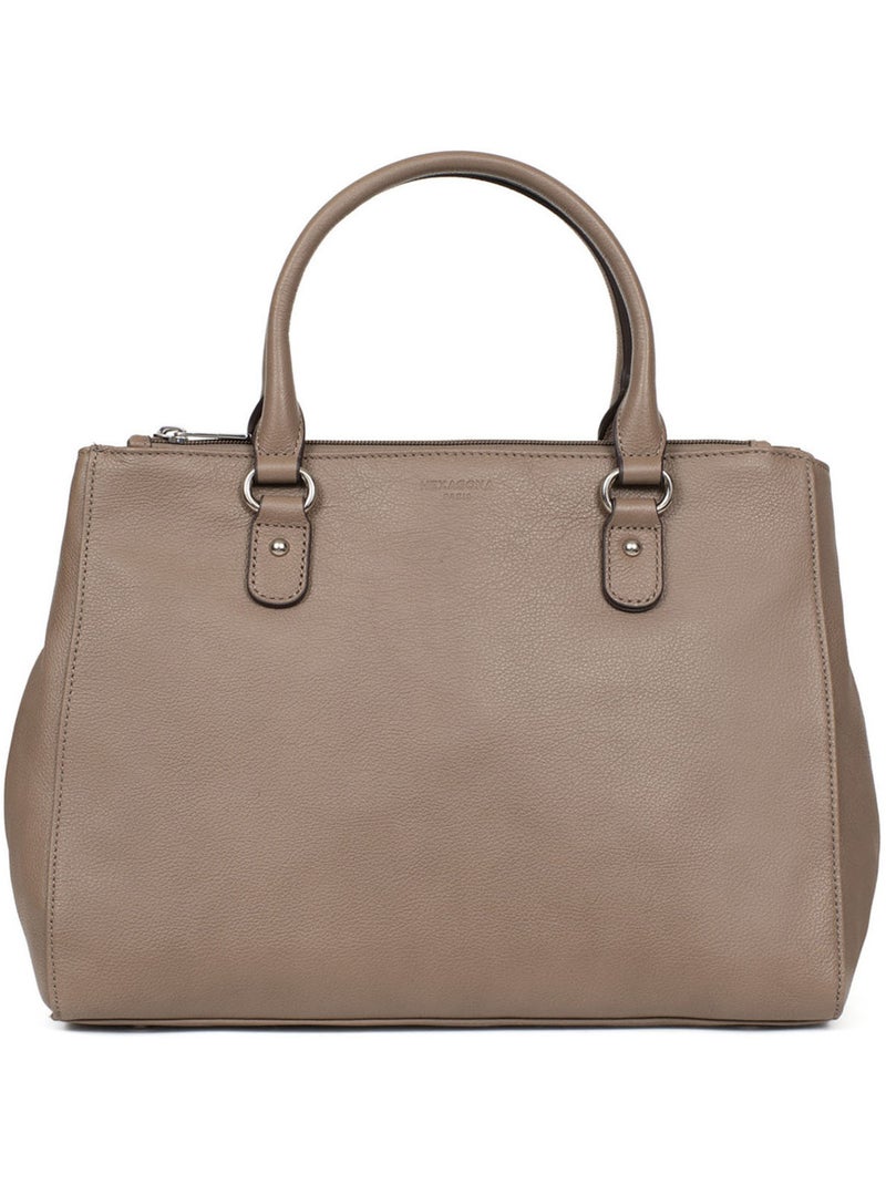 Sac porté main 2 poignées  A4  Cuir CONFORT Marron clair - Kiabi