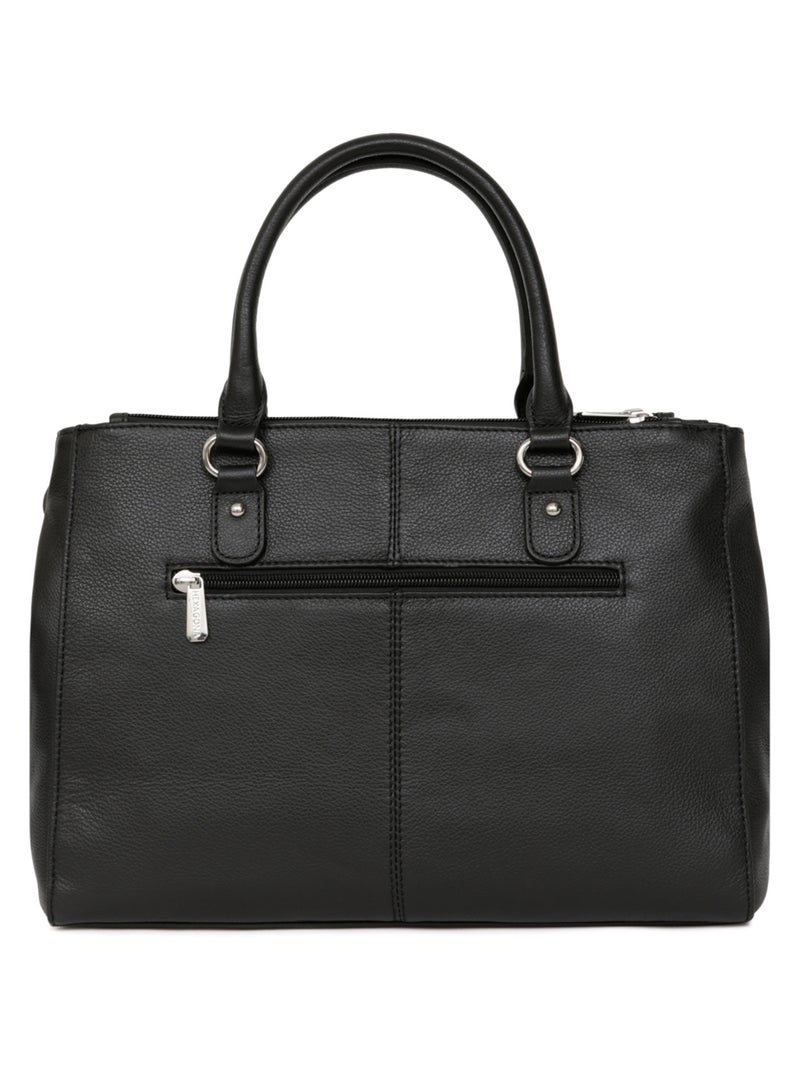 Sac porté main 2 poignées  A4  Cuir CONFORT Noir - Kiabi