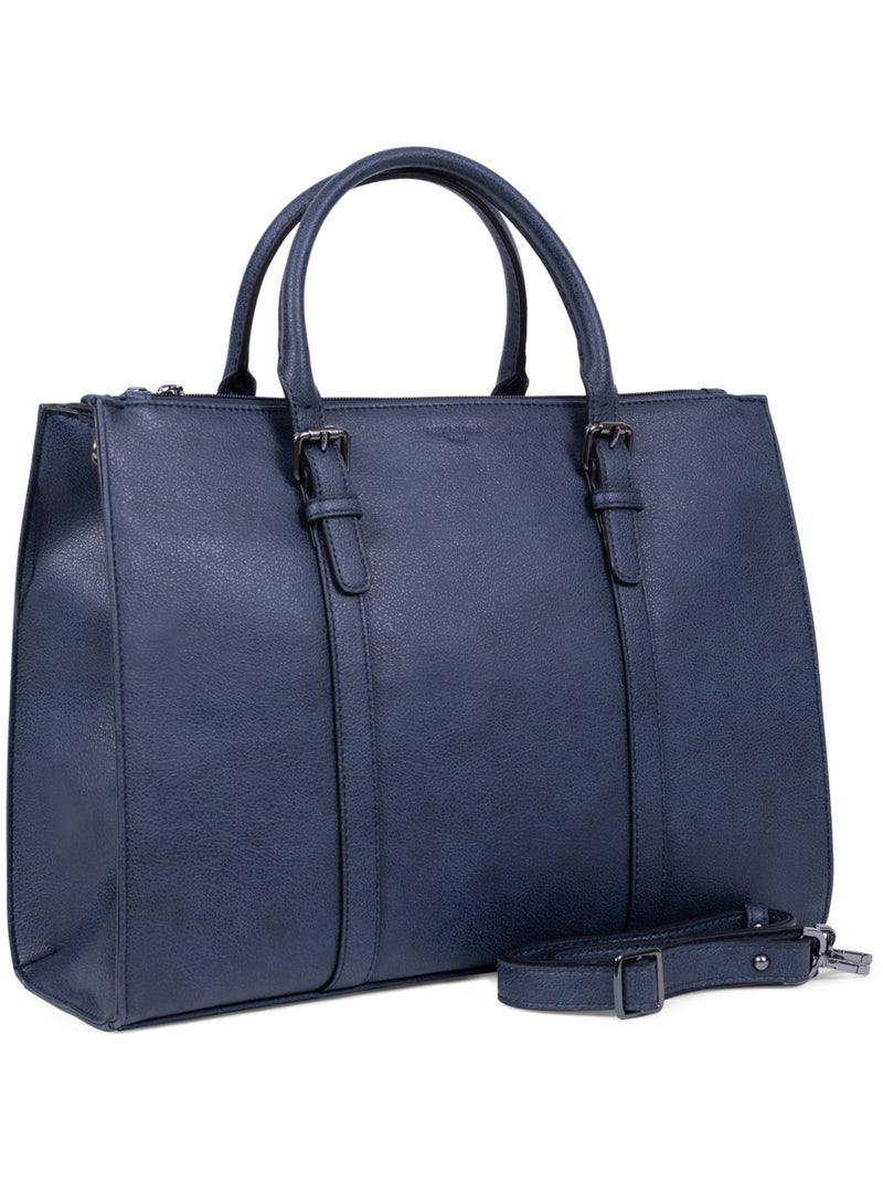 Sac porté main 2 poignées  A4 GRACIEUSE Bleu nuit - Kiabi