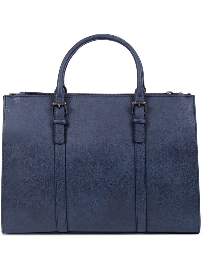 Sac porté main 2 poignées  A4 GRACIEUSE Bleu nuit - Kiabi